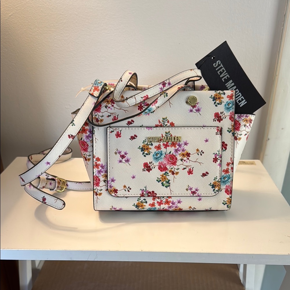 Steve Madden Floral Crossbody Bag - White